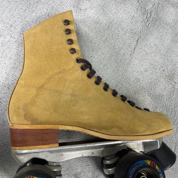 Vintage Riedell 130L Tan Suede Leather Roller Skates Size 6 Suregrip - Picture 10 of 16